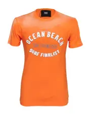 NWT D&G DOLCE & GABBANA T-SHIRT crew-neck short sleeve orange cotton Italy 46 XS