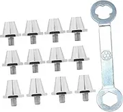 [VATNUYOO] 12x Football Boot Spikes Track Spikes Firm Ground Stable Screw in Rugby Studs Replacement Spikes Football Cleats for Training, 11mm 13mm, Silver with Wrench