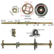 32''INCH Go Kart Golf ATV Rear Axle Kit Sprocket Hub Pillow Block for Quad Buggy