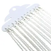 12 or 72 Pieces: 18" Pre-made Silver Plated Necklace Chains - US Seller