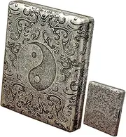 [ARKCHIU] Cigarette Case Copper, Retro Cigarette Holder Case, Carrying Box for Women Men, 20 84mm Capacity Silver,One Size