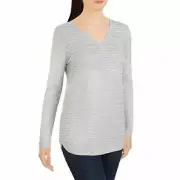 NWT!!! Hilary Radley Ladies' V-Neck Sweater, Gray, Small