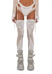 [Club Exx] Mirage Mist Gloves And Stockings Set - Off White