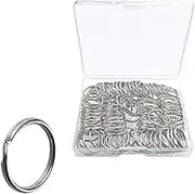 100 Pcs Split Ring, Small Key Rings Bulk Split Keychain Rings DIY Craft Metal Keychain Connector Accessories (18mm)