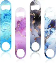 4 Pcs Flat Bottle Opener Heavy Duty Stainless Steel Bottle Opener Beer Bottle Op