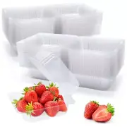 100 Pack Clear Plastic Take Out Container Square Hinged Food Container Dessert