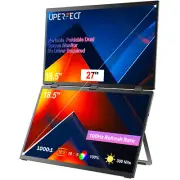 UPERFECT Folding Portable 18.5" Dual Screen Laptop Monitor Dual Computer Monitor