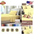 Luxurious Mellow Yellow 100% Cotton Twin Sheets Set - 400 Thread Count Sateen