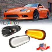 Smoked Front Switchback LED DRL Corner Signal Lights For 94-98 Mitsubishi 3000GT (for: Mitsubishi)
