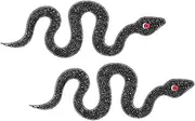 HOMSFOU 2pcs Snake Shaped Rhinestone Iron Patches for Jackets and Apparel Unique DIY Decoration Stylish Sewing Patch Tool for Clothing Bags Hats and Craft Projects