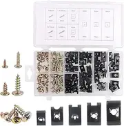 Swpeet 170Pcs Auto Car U-Clip U Nut and Screw Assortment Kit for Dash Door Panel Interior SAE