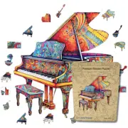 Piano - Wooden Jigsaw Puzzle with Whimsy pieces by CraftHub
