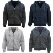 Men's Thick Zip Up Hooded Hoodie w Winter Sherpa Fur Jumper Coat Jacket Sweater