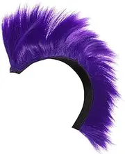 Homoyoyo Ski Helmet Wig Cosplay Costume Accessory - -On Helmet Hair Patches & Mohawk Decals for Holiday Performance Vibrant Purple High Temperature Wire Clown Style