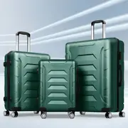 ALFORDSON Luggage 3PCS Suitcase Sets Suitcase Trolley TSA Carry on Hard Case Green
