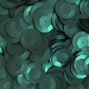 20mm Cup Round Sequins Deep Forest Green Matte Silk Frost. Made in USA