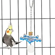 Bird Cage Toys, Spaceship Shape Bird Rattle Toy for Cage, Interactive Chewing Activity, Stimulating Pet Supplies for Relieve Boredom Crate Enrichment