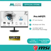在飛比找蝦皮購物優惠-Msi Pro MP271 顯示器,帶 27 英寸全高清(2