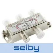 TV Antenna Splitter 4-Way F-Type Aerial 5-2400MHz Power Pass Foxtel Compatible