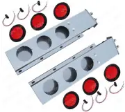 QSC 2.5" Stainless Steel Spring Loaded Mud Flap Hanger Pair w/ 16 LED Lights