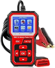 KW681 OBD2 Scanner Auto Diagnostic Tools + 6V 12V Car Motorcycle Battery Tester, Diagnostic Scanner Tool 2 In 1 Support 9 Language