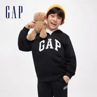 在飛比找momo購物網優惠-【GAP】男童裝 Logo連帽外套-黑色(890300)