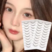 Fake 10 Pairs Comic False Fluffy Makeup Caramel Eyelashes Caramel Lashes Wispy