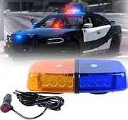 12V/24V LED Strobe Beacon Lights W/Magnetic Base and Flashing Mode, Safety Warning Caution Light for Emergency Construction Vehicles Snowplow Trucks Postal Mail Cars