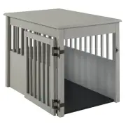 Camaflexi Ruffluv Large Pet Crate End Table - Grey Finish Grey Solid Wood