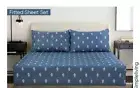 Ultra Soft Pure Cotton 800TC King Single Size 2PcFitted/Printed/Floral Bedsheet.