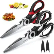 2 Pack Kitchen Scissors,Meat Chicken Cutting Shears, Stainless Steel Heavy Duty