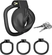 SM Lightweight Small Penis Ring Sissy Chastity Cage Sex Toy Male Beginner Cage Chastity Device with 4 Cock Rings