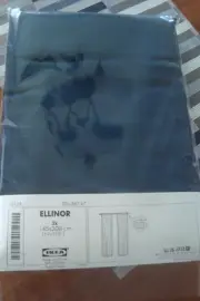 NEW Ikea ELLINOR 100% Linen Curtains Light Filtering 57"x118" 1 Pair Dark Blue