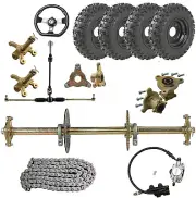 810mm Drift Trike Go Kart Rear Axle Kit +Front Steering +Sprocket Hub +6" Wheels