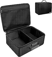 Fireproof Photo Storage Box with Lock,ENGPOW Photo Box Organizer with Divider＆Mesh Bag,Collapsible Portable Photo Storage Containers with Handle for Photos, Picture,Scrapbook,Art,Craft(Box Only)