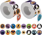 AUTOWT Halloween Stickers, 1000 PCS Halloween Pumpkin Bat Spider Cute Stickers Roll with 16 Patterns, Decorating Stickers for Laptop Water Bottle Crafts Scrapbooking for Adults Teens Gifts