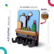 Super Mario Bros 3 Key Holder - Retro Video Game Wall Organizer - 3D Laser Cut M