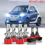 Fit Smart Fortwo 2008-2015 H7+H7+H11 upgrade LED Headlight Fog light Bulbs Kit (for: Smart)