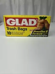 Vintage Glad Trash Garbage Bags 30 Gallon 3 Ply Green 10 Bags Stress Flex II NOS