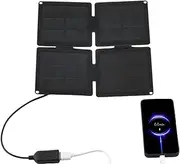 Solar Charger,Efficient Solar Panel Charger | Foldable Multifunctional High-Efficiency Camping Accessories for Fans Security Camera Supply Monitor Phone Outdoor Devices