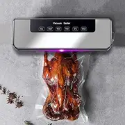 Frafuo Vacuum Sealer Machine Automatic PowerVac Air Sealing Machine for Food Preservation Dry & Moist Sealing Modes Led Indicator Lights Automatic Food Sealer Machine Removable Design (Silver)