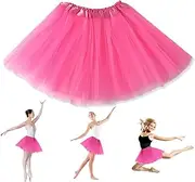 [AWOGIPD] Women's Tulle Skirt, Ballet Clothing, Tulle Skirt, Short Teen Dance Dress Up Party, Retro Ballet Dance Skirt, Ballet Clothing 80s Outfit, Red