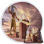 The Magical Book Thoth of Egypt Round Beach Towel