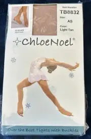 ChloeNoel AS Over the Boot Light Tan Ice Skating TIGHTS TB8832 NIP NEW