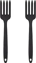 Kichvoe 2pcs Silicone Pasta Fork Ergonomic Cooking Utensils for Noodles Stirring and Serving Reusable Heat-Resistant Kitchen Forks