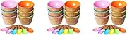 Voniecop 18Pcs Ice Cream Bowl Set Different Color Ice Cream Spoon Bowl Tableware Set Children Cartoon Bowl