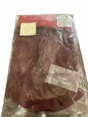 Pottery Barn NWT Burgundy Merlot Tassels Velvet Wine Bag 100% Cotton