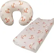 iEvolve Nursing Pillow Cover Breast feeding Pillow Support Positioner lounger cover for Baby Boy Girl, Cover Only(Fox)