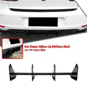 Rear Bumper Diffuser Lip Splitter Body Kit For Volkswagen Golf 6 MK6 Gloss Black