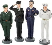 4pcs Set Sand Table Figures - Scene Models People Small Kit Minis Miniature Material Characters Soldier Desktop Decoration Classic Soldier Figures Soldier Desk Decor Resin